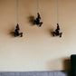 Set of Three Black Resin Climbing Man Hanging Dimensional Sculpture
