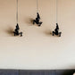 Set of Three Black Resin Climbing Man Hanging Dimensional Sculpture