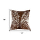 18" Black and White Cowhide Throw Pillow