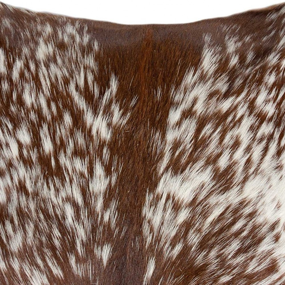 18" Black and White Cowhide Throw Pillow