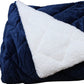 60" X 80" Navy Blue Microfiber Quilted Plush Throw Blanket