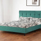 Turquoise Tufted Fabric Upholstered Queen Bed Frame