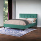 Turquoise Tufted Fabric Upholstered Queen Bed Frame