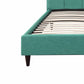 Turquoise Tufted Fabric Upholstered Queen Bed Frame
