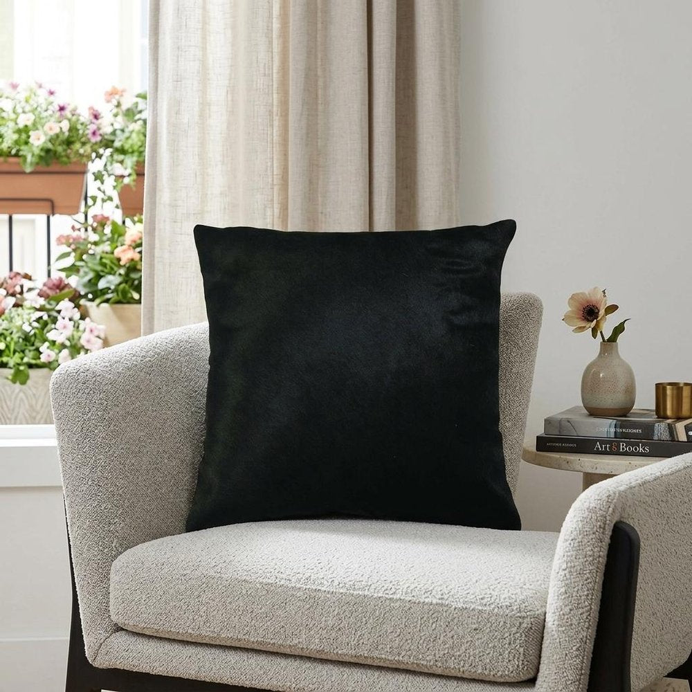 18" Brown Cowhide Throw Pillow