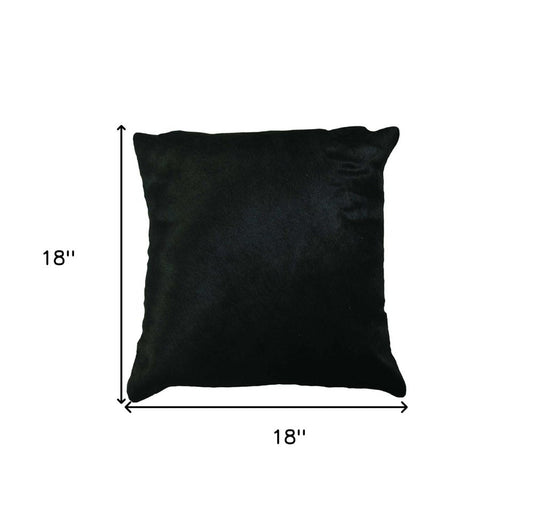 18" Brown Cowhide Throw Pillow