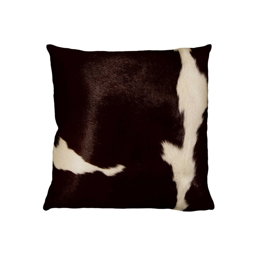 18" Brown Cowhide Throw Pillow