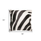 18" Black and Off White Cowhide Throw Pillow