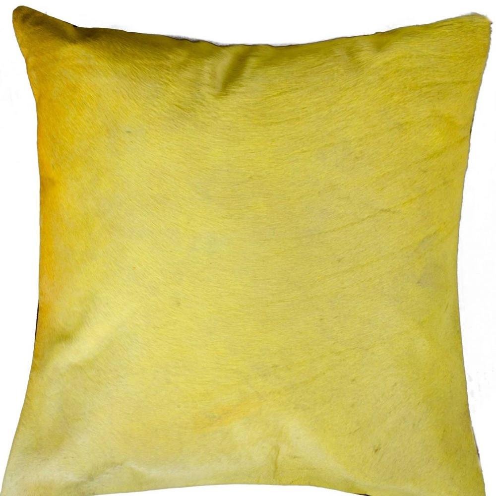 18" White And Black Cowhide Throw Pillow