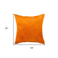 18" Orange Cowhide Throw Pillow
