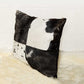18" Brown And White Cowhide Throw Pillow