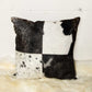 18" Brown And White Cowhide Throw Pillow
