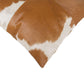 18" Brown And White Cowhide Throw Pillow