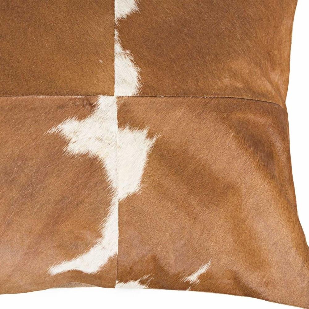 18" Black and White Cowhide Throw Pillow