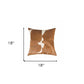 18" Brown And White Cowhide Throw Pillow