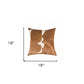 18" Light Brown Geometric Cowhide Throw Pillow