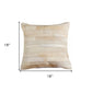 18" Tan Cowhide Throw Pillow