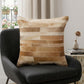 18" Tan Cowhide Throw Pillow