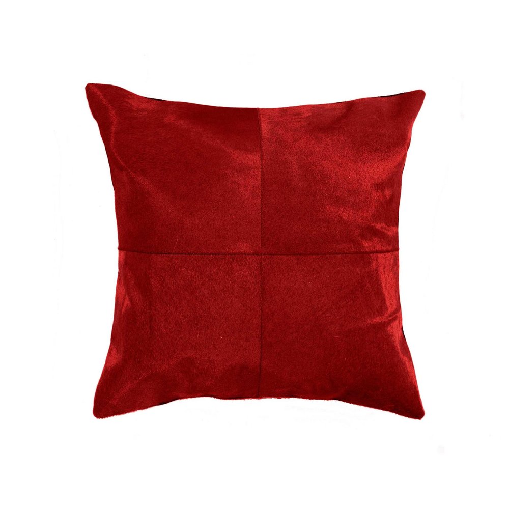 18" Light Brown Geometric Cowhide Throw Pillow