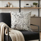 18" Gray and White Cowhide Throw Pillow