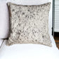 18" Gray and White Cowhide Throw Pillow