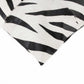18" Black and White Zebra Print Cowhide Throw Pillow