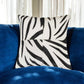 18" Black and White Zebra Print Cowhide Throw Pillow