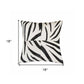 18" Black and White Zebra Print Cowhide Throw Pillow