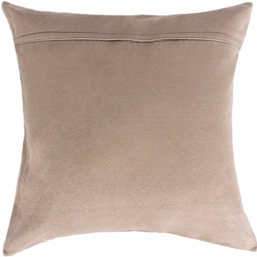 18" Chocolate Cowhide Throw Pillow