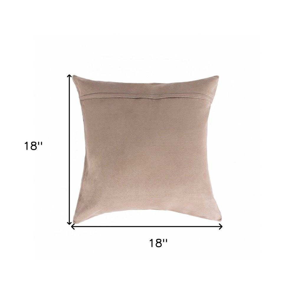 18" Chocolate Cowhide Throw Pillow