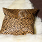 18" Orange and Black Cowhide Throw Pillow