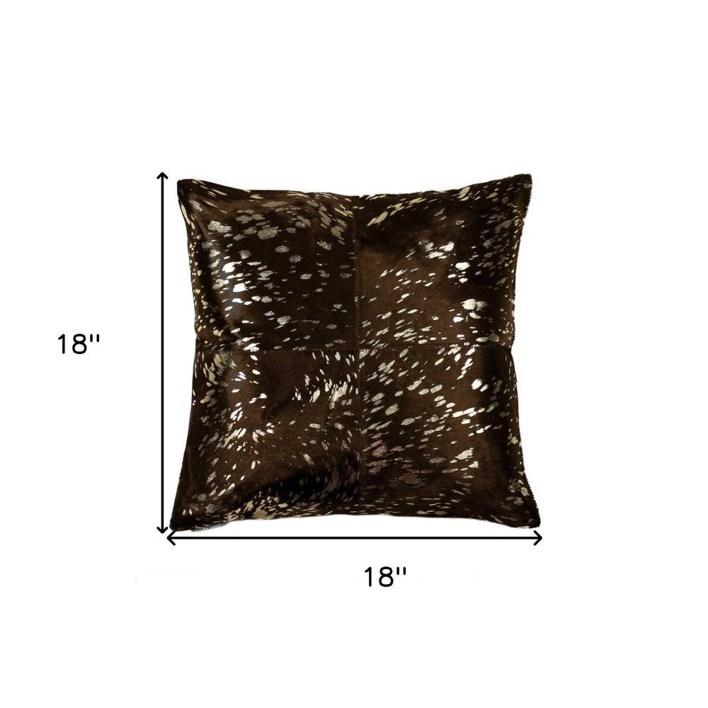18" X 18" X 5" Gold And Chocolate Quattro  Pillow