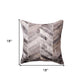 18" Gray Chevron Cowhide Throw Pillow