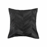 18" Black Cowhide Throw Pillow