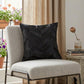 18" Black Cowhide Throw Pillow