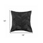 18" Black Cowhide Throw Pillow