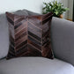18" Chocolate Chevron Cowhide Throw Pillow