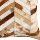18" Brown And White Cowhide Throw Pillow