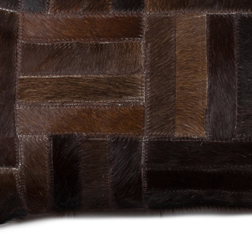 12" X 20" Chocolate Cowhide Throw Pillow