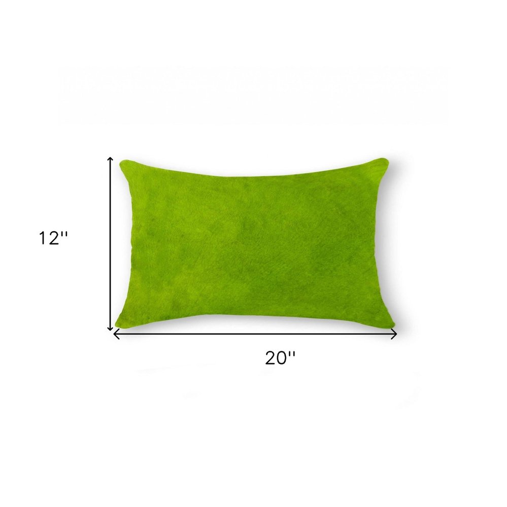 12" X 20" Tan Cowhide Throw Pillow