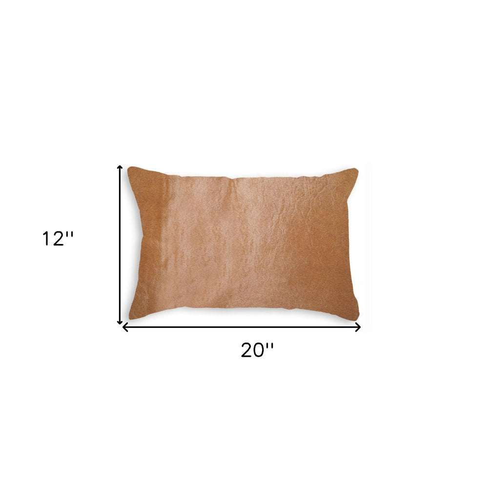 12" X 20" Chocolate Cowhide Throw Pillow