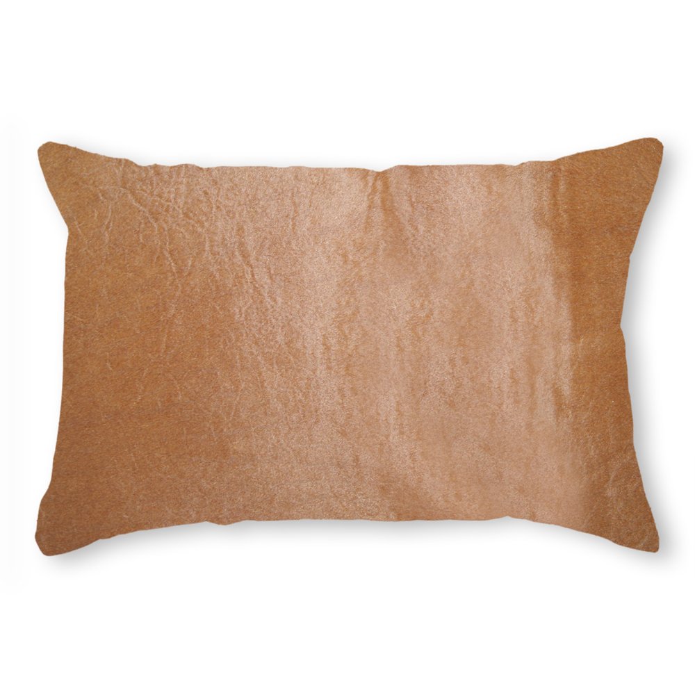 12" X 20" Chocolate Cowhide Throw Pillow