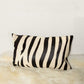 12" X 20" Black and Off White Cowhide Throw Pillow
