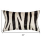 12" X 20" Black and Off White Cowhide Throw Pillow