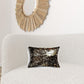 12" X 20" X 5" Chocolate And Gold Cowhide  Pillow