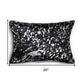 12" X 20" Black and Silver Cowhide Throw Pillow