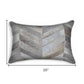 12 X 20 Gray Chevron Cowhide Throw Pillow