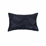 12" X 20" Gray and Brown Chevron Cowhide Throw Pillow