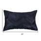 12" X 20" Black Cowhide Throw Pillow