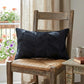 12" X 20" Black Cowhide Throw Pillow